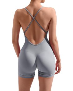 PRICES MAY VARY. Sexy Backless Jumpsuit: Criss cross back low cut jumpsuit, adjustable spaghetti straps, open back bodysuit tops, sleeveless scoop neck, built in removable padded bra, slimming yoga jumpsuit shorts. Butt Lifting Bodycon Romper: Contouring butt lift rompers with compression tight shorts, sexy scrunch booty jumpsuits highlights the hip curve, squat proof workout romper. Tummy Control Gym Romper: Ribbed seamless sculpting jumpsuit for a sleek look. Stretch fitted, no camel toe. Flat Trans Clothing, Gym Romper, One Piece Workout, Workout Romper, Workout Jumpsuit, Open Back Bodysuit, Bodycon Romper, Taylor Swift Legs, Jumpsuit Shorts