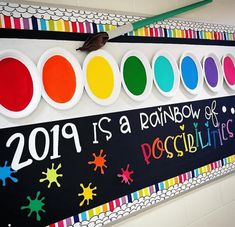 this is a classroom sign with different colors on it