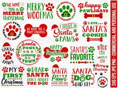 merry christmas svt files for cricut and silhouettes, including santa's favorite dog