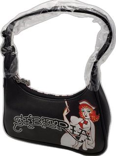 Siberia Hills, Ed Hardy Designs, Y2k Purse, Ed Hardy, Black Canvas, Leather Handles, Leather Handle, The Bag, A Black