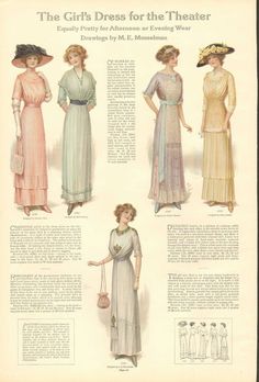 1910s Dress, Shabby Chic Printables, Edwardian Style