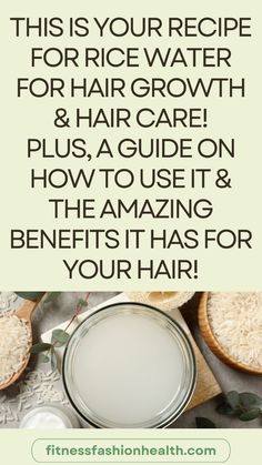 Super Easy Recipe for Rice Water for Hair Growth. Plus, a guide on how to use it & the benefits this hair rinse has! Rice Water Spray