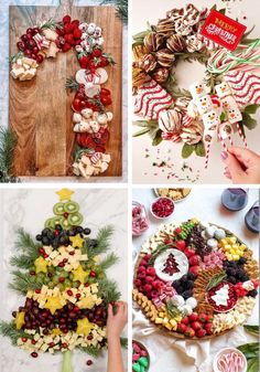 christmas wreaths made out of food and candy