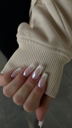 Prom Nails French Tip Square, Acrylic Nails Ballerina, Nails 2025, Nagel Tips, Short Square Nails, Nails Set, Fake Nails With Glue, Nail Supplies, Fake Nail