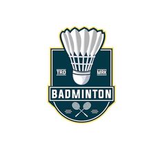 badminton rackets and shuttles are on the logo for badminton club, which is located in