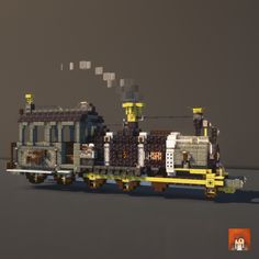 a train made out of legos is shown