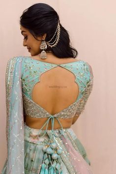 New Lengha Designs 2023, Latest Backless Blouse Designs, Backless Blouse Designs For Lehenga, Blouse Back Designs, ब्लाउज बैक नेक डिजाइन, Lengha Blouse, Saree Inspiration, Pattern Blouses, Fashionable Saree