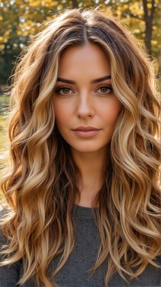 Warming Up Blonde Hair For Fall, Bright Caramel Balayage, Hair Color Ideas Caramel Honey, Fall Hair Colors For Blue Eyes, Fall Hair Colors For Blondes Low Lights Caramel, Fall Caramel Hair, Golden Honey Balayage, Soft Autumn Hair Color, Honey Balayage