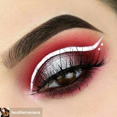 White Eyeliner Looks, Red Eyeshadow Look, Normal Skin Care, Eyeshadow Techniques, Normal Skin Care Routine, Nobody Is Perfect, Eyeshadow Tutorials, White Liquid, Blending Eyeshadow