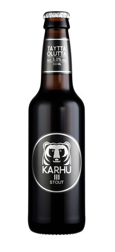 a bottle of karu beer on a white background