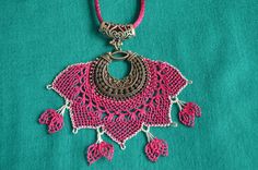 Fuchsia needle lace necklace,Turkish women jewelry Traditional Needle Lace Oya Necklace,Handmade Turkish Needlework Jewelry,Gift For Women,Handcrafted Pendant Necklace,Unique Design Jewelry Handcrafted Needle Lace Oya NecklaceI love to make needle lace and I love to design and make necklaces with needle lace. Every piece is designed and handcrafted by me with love. I hope you love my handmade jewelry too. I can make in any color,design and chain length. I cannot change the dimensions of the lace Handmade Pink Bohemian Necklace, Necklace Traditional, Traditional Necklace, Make Necklaces, Necklace Crochet, Jewelry Traditional, Picture Pendant, Lace Necklace, Needle Lace