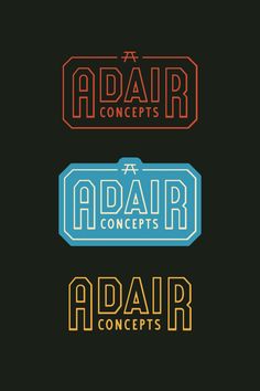 four different logos with the words aaar, adir and adair on them