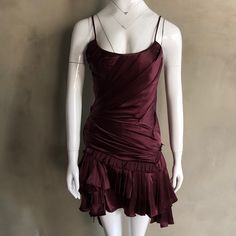 Short Satin Corset Dress. Roberto Cavalli With Inner Cage Lining And Bodysuit. Good Pre-Loved Condition. Burgundy Corset, Satin Corset Dress, Short Satin, Satin Corset, Roberto Cavalli, Corset Dress, Color Purple, Satin, Womens Dresses