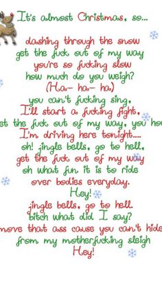 a christmas poem written in red and green