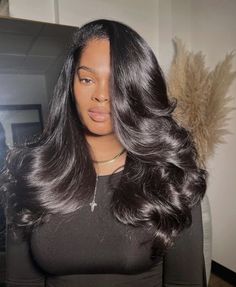 Side Part Body Wave, Curly Hair Sew In, Pressed Natural Hair, Silk Press Natural Hair, Long Shiny Hair, Sew In Hairstyles, Hair Adviser, Polished Hair, The Other Half