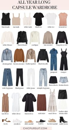 Year Round Capsule Wardrobe, Wardrobe From Scratch, Minimalist Wardrobe Capsule, Capsule Wardrobe Casual, Capsule Wardrobe Women, Perfect Capsule Wardrobe, Vacation Videos, Classic Capsule Wardrobe, Mode Hippie