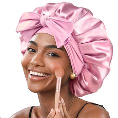 PRICES MAY VARY. 【Satin Hair Bonnets for Sleeping】This sleeping silk bonnet suit most heads & perfect for all hair types. The satin bonnet is suitable for women/men. It's roomy enough for most hairstyles such as braids,natural hair,curly The improved band is wider, more elastic,and softer, and it will not put a burden on your head 【A Butter Satin Bonnet】Exclusive high quality long filament satin fabric, ultra softer, luxury feel, as smooth as butter. Like the function and texture of silk, satin Pink Satin Bonnet, Silk Bonnet Sleep, Hair Bonnet Sleep Satin, Bonets Hat, Curly Accessories, Satin Aesthetic, Silk Hair Bonnet, Braids Natural Hair, Sleep Bonnet