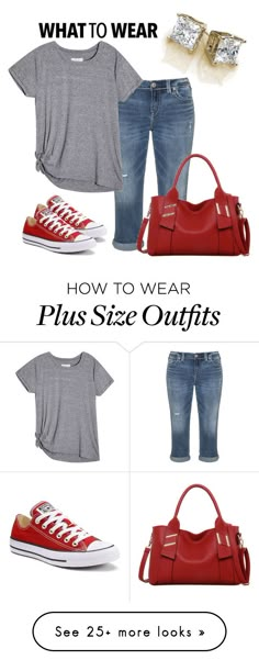 "Untitled #379" by sylvia-tall on Polyvore featuring Silver Jeans Co., Converse and LineShow Best Plus Size Jeans, Jeans Outfit Summer, Clothes And Shoes, Outfits With Converse, Plus Size Summer, Bags Fashion, Sneakers Outfit, Plus Size Jeans