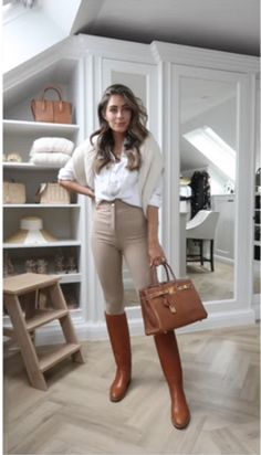 Horse Racing Outfits Women Winter, Equestrian Chic Outfits, Tan Riding Boots Outfit, Equestrian Inspired Outfits, Countryside Chic Outfit, Winter Races Outfit, Brown Riding Boots Outfit 2024, Countryside Outfit Summer, Lydia Elise Millen Outfits