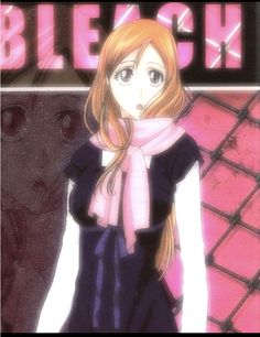 an anime character with long blonde hair and blue eyes wearing a black dress, pink scarf and white shoes