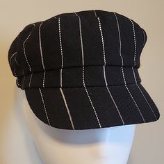 Cute Black Cloth Striped Hat Never Worn But Tags Were Removed Size Is S/M Forever 21 Brand Cheap Striped Hat, One Size Fits Most, Black Distressed Cotton Hat, Vintage Distressed Black Hat, Forever 21 Hats, Novelty Black Beanie, One Size Fits Most, Newsboy Cap, Cute Black, Dream Clothes, Forever 21