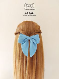 "Experience the joy of wearing a bow that not only complements your outfit but also represents the connection and love we share with our loved ones.  You can make a matching set with a hair bow and a bow tie for big and small! If you are not a hair bow person we can match a scrunchie with the other bows as well.  If you have individual requests, don't hesitate to send a message and ask me! In this listing you will get 1 big hair bow  (for family sets check out the \"FAMILY SET\" section MEASUREMENTS: length: 14.5 cm (5.70\") width: 12.5 cm (4.92\") Color: baby blue color (For other colors please contact me first) Closure: Alligator clip (For barrette clip please contact me first)" Sky Blue Hair, Baby Blue Hair, Blue Hair Clip, Blue Hair Pins, Blue Hair Bow, Hair Clip Bow, Blue Hair Bows, Blue Hair Accessories, Light Blue Hair