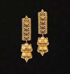 Kaner Dul Design, Kaner Dul, Gold Jhumka Designs, A Sirkar, Bengali Gold Jewellery, Beautiful Gold Earrings, Simple Necklace Everyday, Jhumka Designs, Simple Gold Earrings