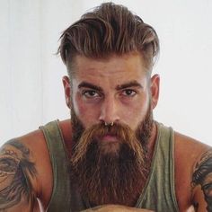 Warrior Hairstyles Men, Viking Man Hair, Mens Viking Hairstyles, Viking Haircut Men, Beard Or No Beard, Beard Inspiration, Viking Hairstyle, Viking Beard Styles, Long Mustache