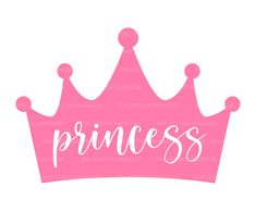 a pink princess crown with the word princess on it's front and bottom corner