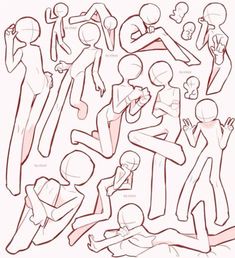 a drawing of people doing different poses