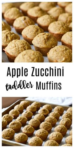 apple zucchini toddler muffins are ready to be baked in the oven