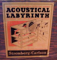 an advertisement for the acoustic labyrinth on display in a store window,