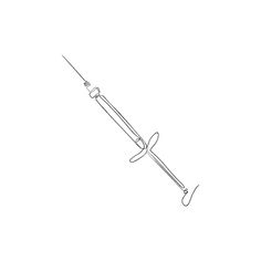 a black and white drawing of a surgical instrument on a white background with the words medical written in cursive writing