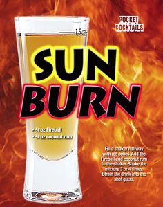 an advertisement for the sun burn beer