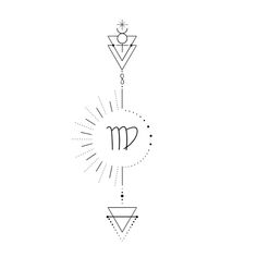 an image of the zodiac sign and other symbols in black and white on a white background