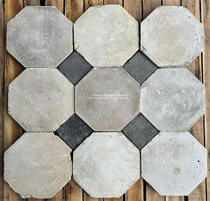 an image of some kind of tile on the floor that looks like hexagonals