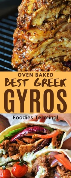 the best greek gyros recipe is shown here