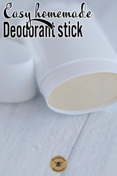 an easy homemade deodorant stick on a white surface