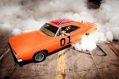 The General Lee  You recognize this hot little number from the small screens of 1979 to 1985, when it raced around fictional Hazzard County, GA in “The Dukes of Hazzard” TV series. This particular 1969 Dodge Charger was used in the last three seasons, and is the only surviving original 440 R/T car. When those rascally Duke boys jumped their final gulch in 1985, 17 General Lees remained, out of around 235 crashed over the series’ 7 years. Dodge Chargers, Dodge Cars, 1969 Dodge Charger