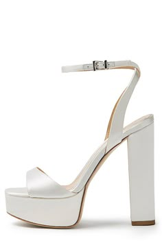 Khloe Satin Platform – Monique Lhuillier Comfortable Bridal Shoes Platform, Wedding Shoes Block Heel Platform, Wedding Shoes Pletform Heel, Plateau Wedding Shoes, White Platform Heels, Wedding Platform, Bride Heels, Designer Shoes Heels, Trendy Heels