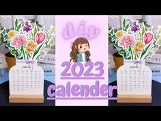 two pictures with flowers and the words diy 2013 calendar