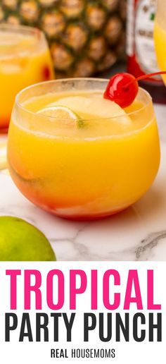 the tropical party punch is ready to be served