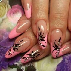 Stiletto Nail Art, Elegant Nail Designs, Stiletto Nails Designs, Super Nails, Pink Nail Designs, Black Nail, Beautiful Nail Designs