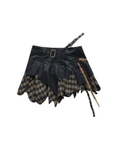 Elevate your alternative style with our Gothic black plaid punk rock handkerchief hem skirt. This unique skirt features a striking black plaid pattern that exudes a bold and edgy vibe. The handkerchief hem adds a touch of drama and movement to your look, making it perfect for expressing your individuality.  Crafted from high-quality materials, this skirt is designed to make a statement and stand the test of time. The punk rock-inspired design adds a rebellious touch to your wardrobe, making it a Black Grunge Pleated Mini Skirt, Black Grunge Mini Skirt For Fall, Black Gothic Skirt With Asymmetrical Hem, Edgy Plaid Mini Skirt, Rock Style Mini Skirt For Fall, Punk Style Mini Skirt For Fall Alternative Fashion, Monster High Style Clothes, Black Grunge Skirt For Fall, Gothic Black Bottoms With Asymmetrical Hem