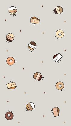 an image of donuts and other pastries on a gray background