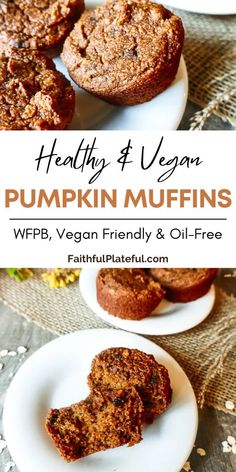 Fall in love with these best healthy pumpkin muffins! Made with plant-based love, these easy pumpkin muffins are a dairy-free and vegan dream come true. Pumpkin Breakfast Muffins, Easy Pumpkin Muffins, Healthy Pumpkin Muffins, Wfpb No Oil, Vegan Pumpkin Muffins, Vegan Pumpkin Bread, Pumpkin Muffins Easy, Pumpkin Breakfast, Vegan Holiday Recipes