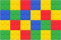 a pattern made out of legos with different colors and shapes on it, including circles