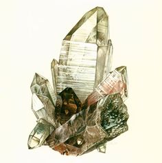 a drawing of some kind of crystal on a white background