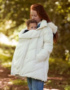 Featuring innovative 3 in 1 technology, Seraphine's White Maternity & Babywearing Puffer Coat grows through pregnancy, then transforms for babywearing. Pregnant Snow Outfits, Maternity Trench Coat Outfit, Maternity Winter Jacket, Infant Snowsuit, Baby Snowsuit, Baby Registry, Puffer Coat, Baby Wearing, Puffer