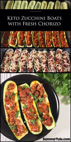 zucchini boats with fresh chorizzo and keto sauce